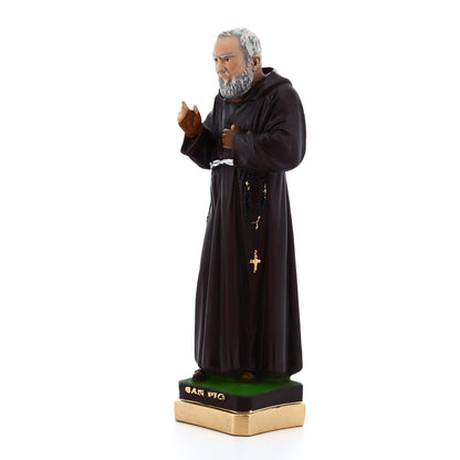 Statua san Pio da Pietrelcina, in resina colorata. Altezza 30 cm