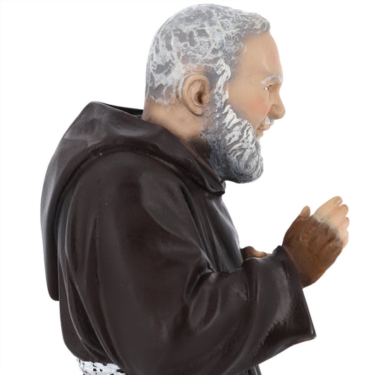 Statua san Pio da Pietrelcina, in resina colorata. Altezza 30 cm