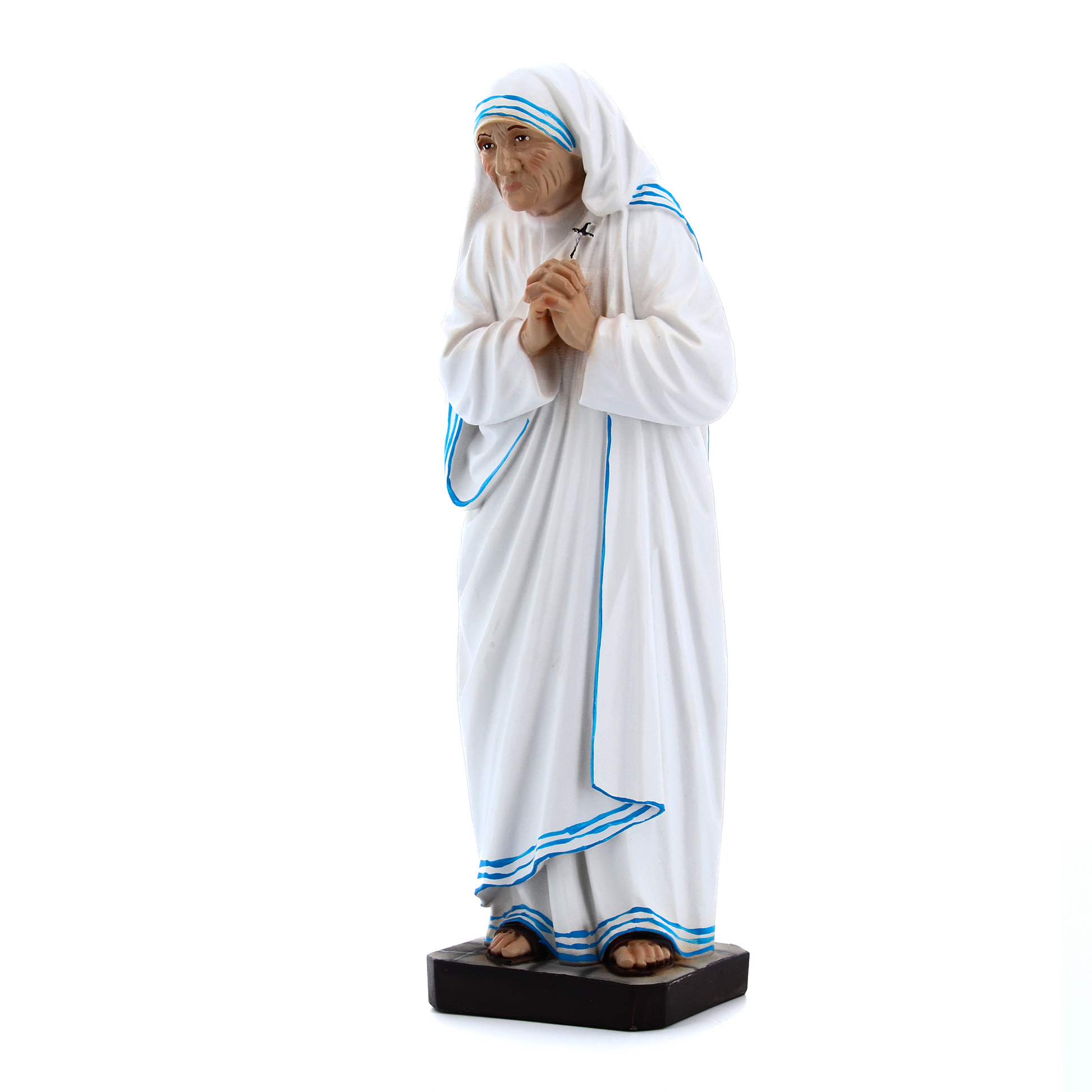 Statua santa Teresa di Calcutta, in resina colorata. Altezza 30 cm