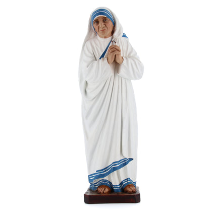Statua santa Teresa di Calcutta, in resina colorata. Altezza 80 cm