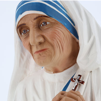 Statua santa Teresa di Calcutta, in resina colorata. Altezza 80 cm