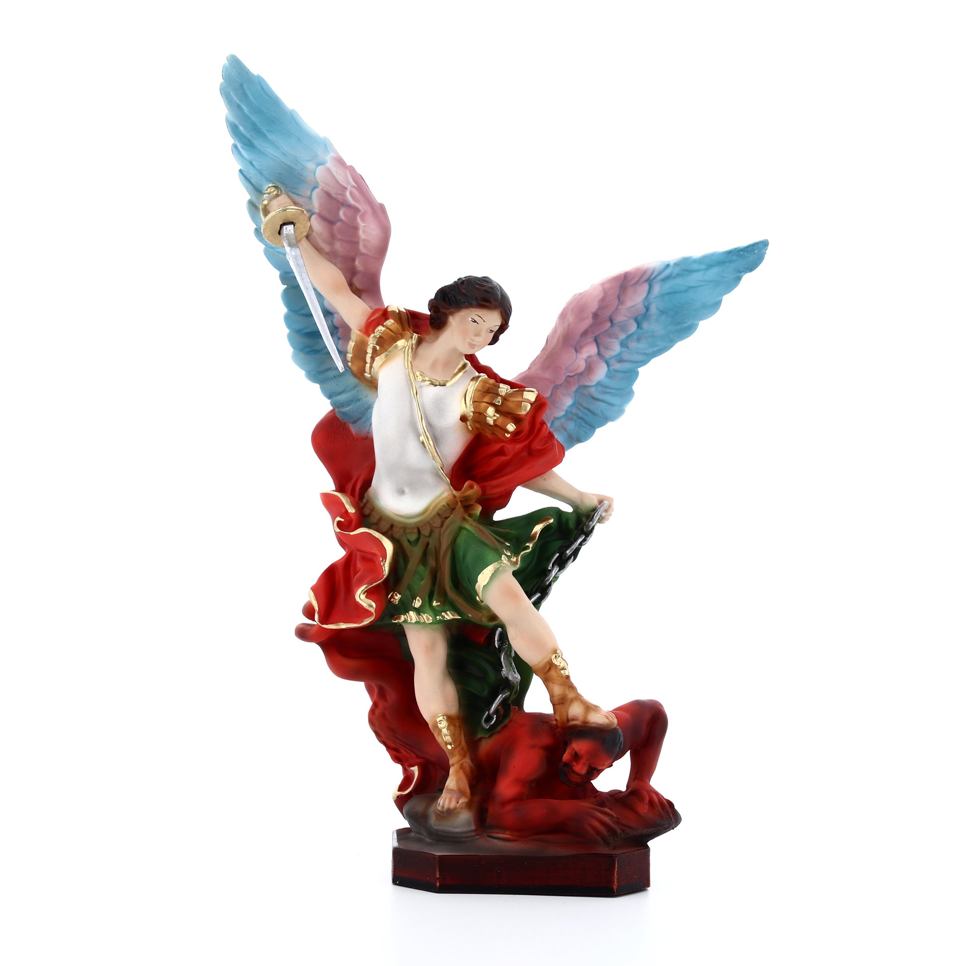 Statua San Michele Arcangelo, in resina. Altezza 27 cm