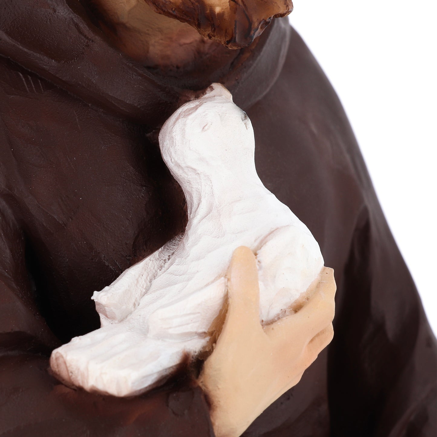 Statua san Francesco d'Assisi, in resina colorata. Altezza 30 cm