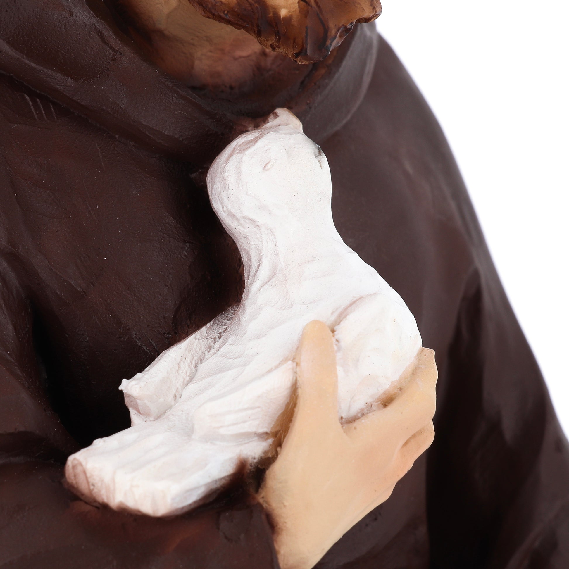 Statua san Francesco d'Assisi, in resina colorata. Altezza 30 cm