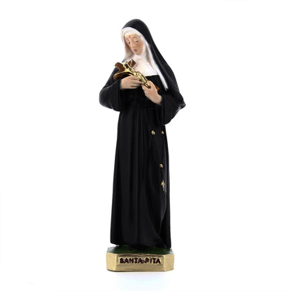 Statua santa Rita da Cascia, in resina colorata. Altezza 30 cm