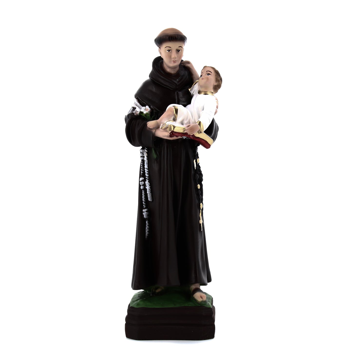 Statua sant'Antonio di Padova, in resina colorata. Altezza 30 cm