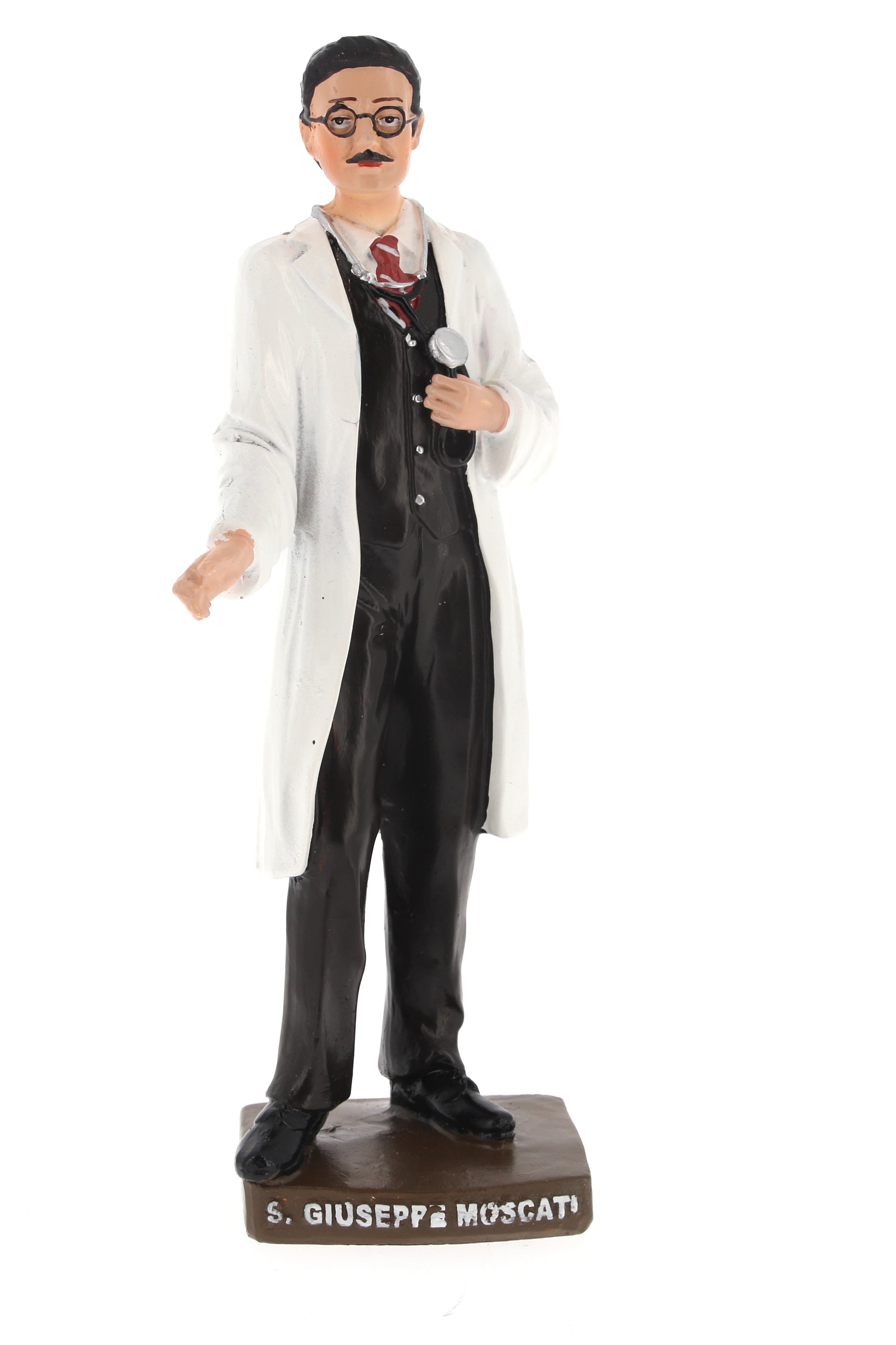 Statua di San Giuseppe Moscati, in resina. Altezza 20 cm