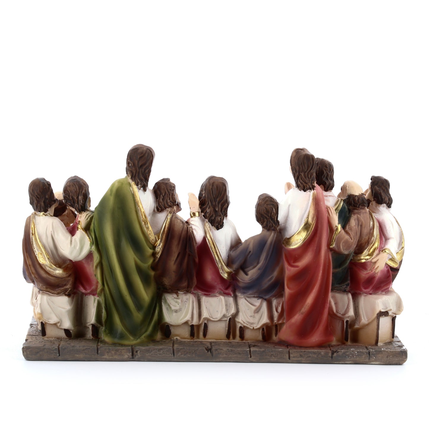 Statua Ultima cena, in resina colorata. Dimensioni 17x9 cm