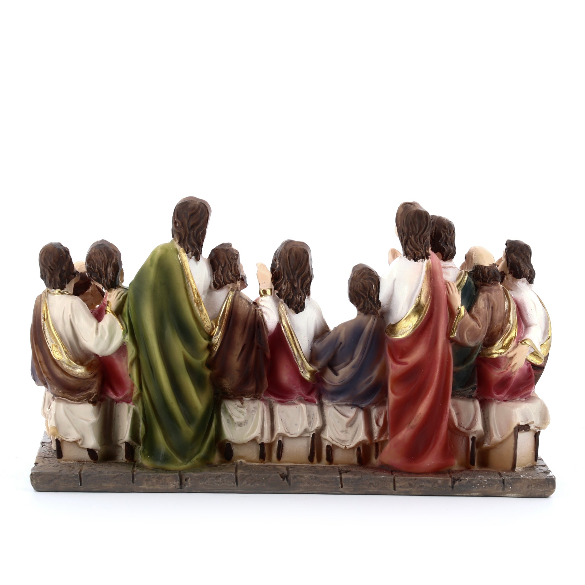 Statua Ultima cena, in resina colorata. Dimensioni 17x9 cm