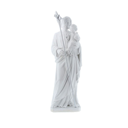 Statua San Giuseppe bianca in resina vuota. Altezza 80 cm