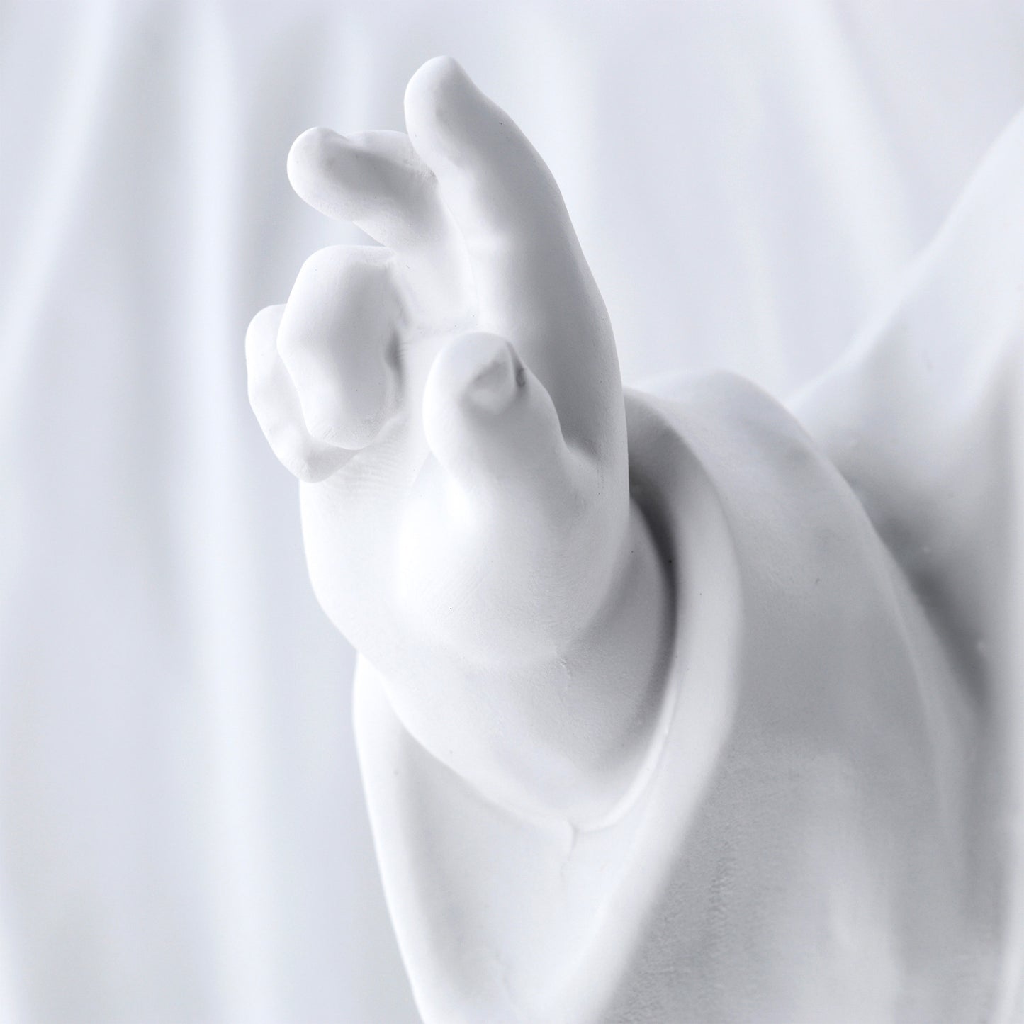 Statua San Giuseppe bianca in resina vuota. Altezza 80 cm