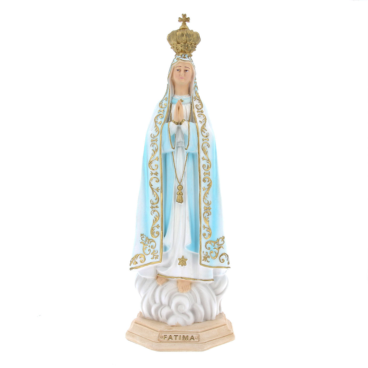 Statua in resina Madonna di Fatima. Altezza 15 cm