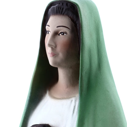 Statua Vergine della Rivelazione, in resina colorata. Altezza 32 cm