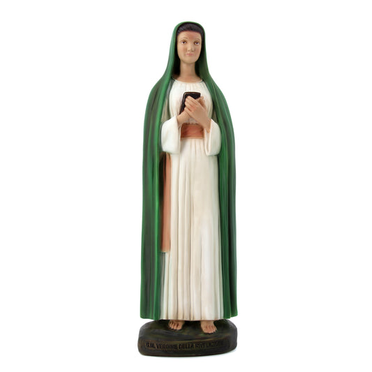 Statua Vergine della Rivelazione, in resina colorata. Altezza 50 cm