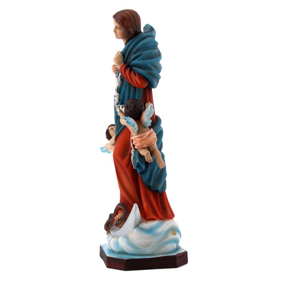 Statua Maria che scioglie i nodi, in resina colorata. Altezza 60 cm