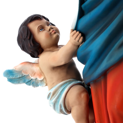 Statua Maria che scioglie i nodi, in resina colorata. Altezza 60 cm