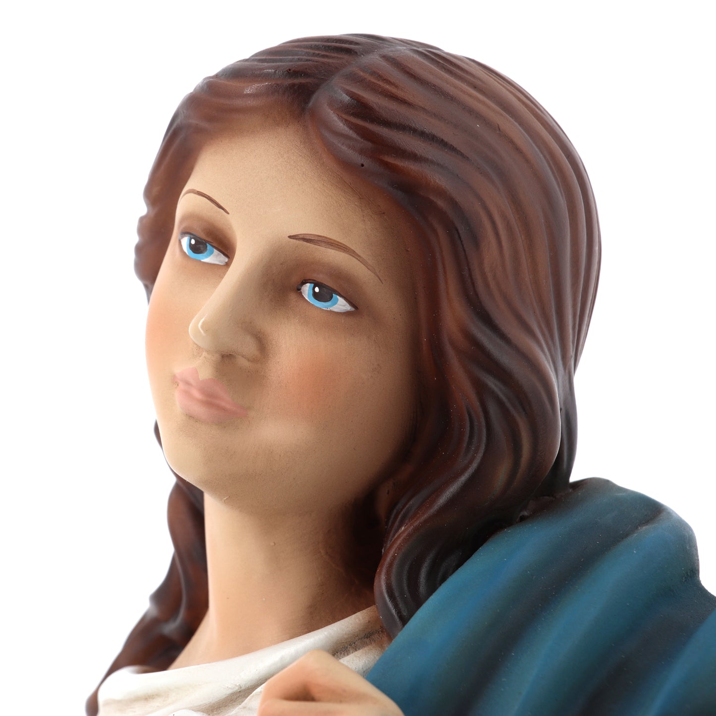 Statua Maria che scioglie i nodi, in resina colorata. Altezza 60 cm
