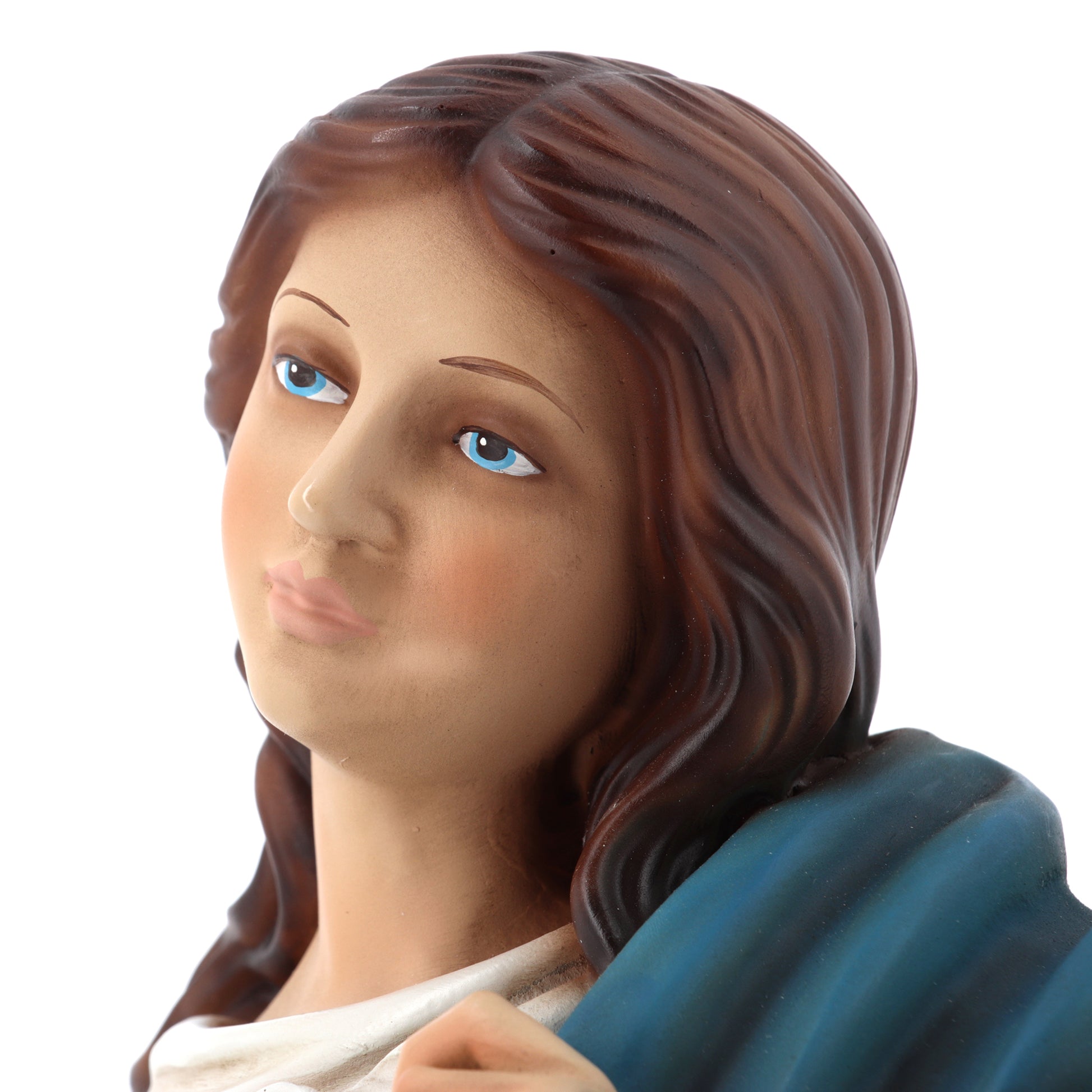 Statua Maria che scioglie i nodi, in resina colorata. Altezza 60 cm