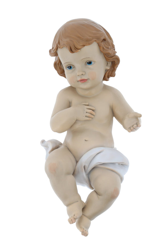 Statua Gesù Bambino in resina. Altezza 33 cm
