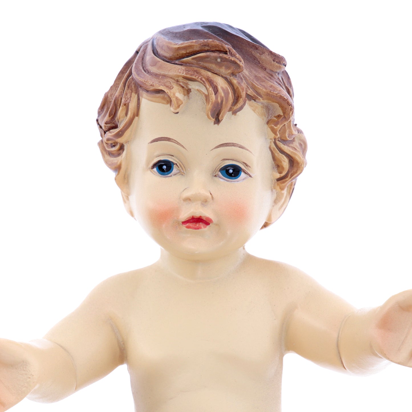 Statua Gesù Bambino con lenzuolino, in resina. Altezza 10,5 cm