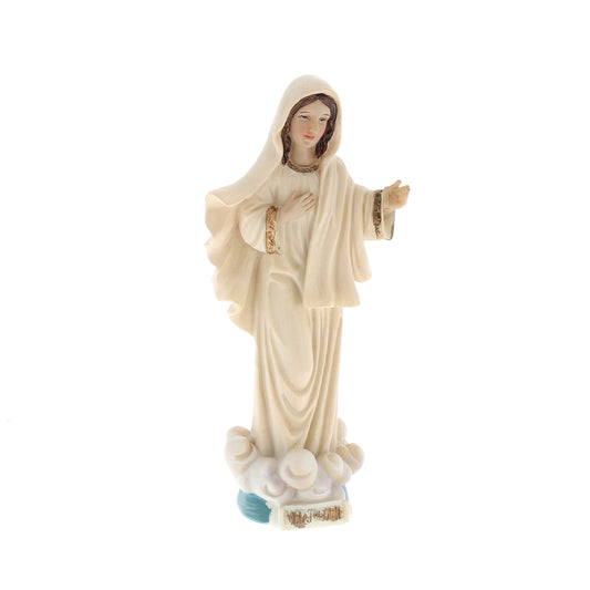 Statua Madonna di Medjugorje, in resina. Altezza 12,5 cm