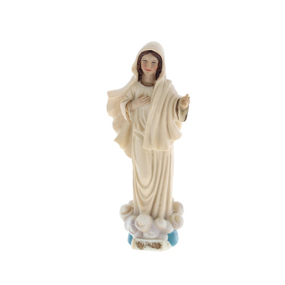 Statua Madonna di Medjugorje, in resina. Altezza 12,5 cm