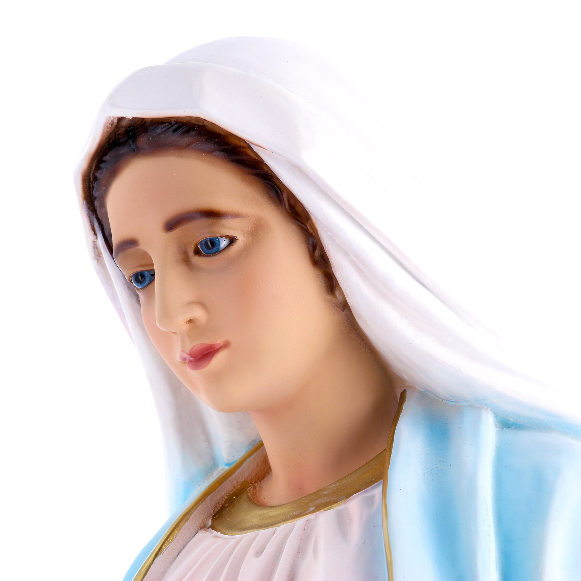 Statua Madonna Immacolata, in resina vuota. Altezza 80 cm