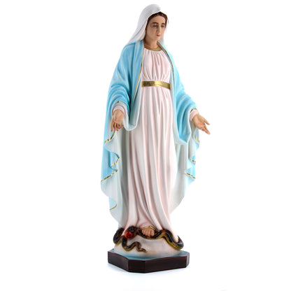 Statua Madonna Immacolata, in resina vuota. Altezza 80 cm
