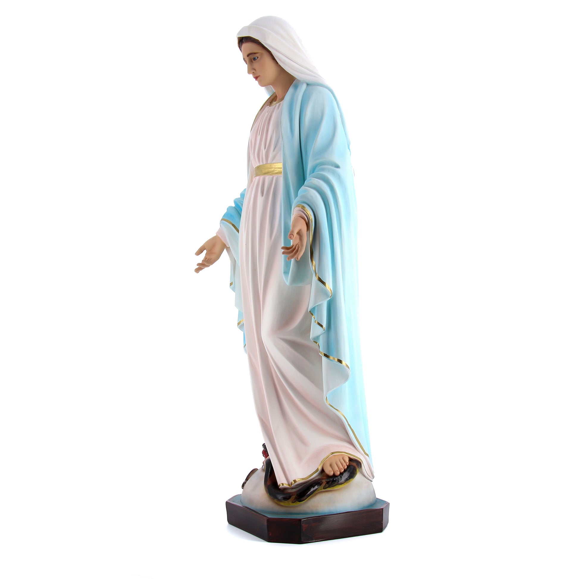 Statua Madonna Immacolata, in resina vuota. Altezza 80 cm