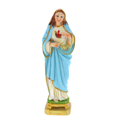 Statua Sacro Cuore di Maria in resina, in confezione regalo. Altezza 12 cm
