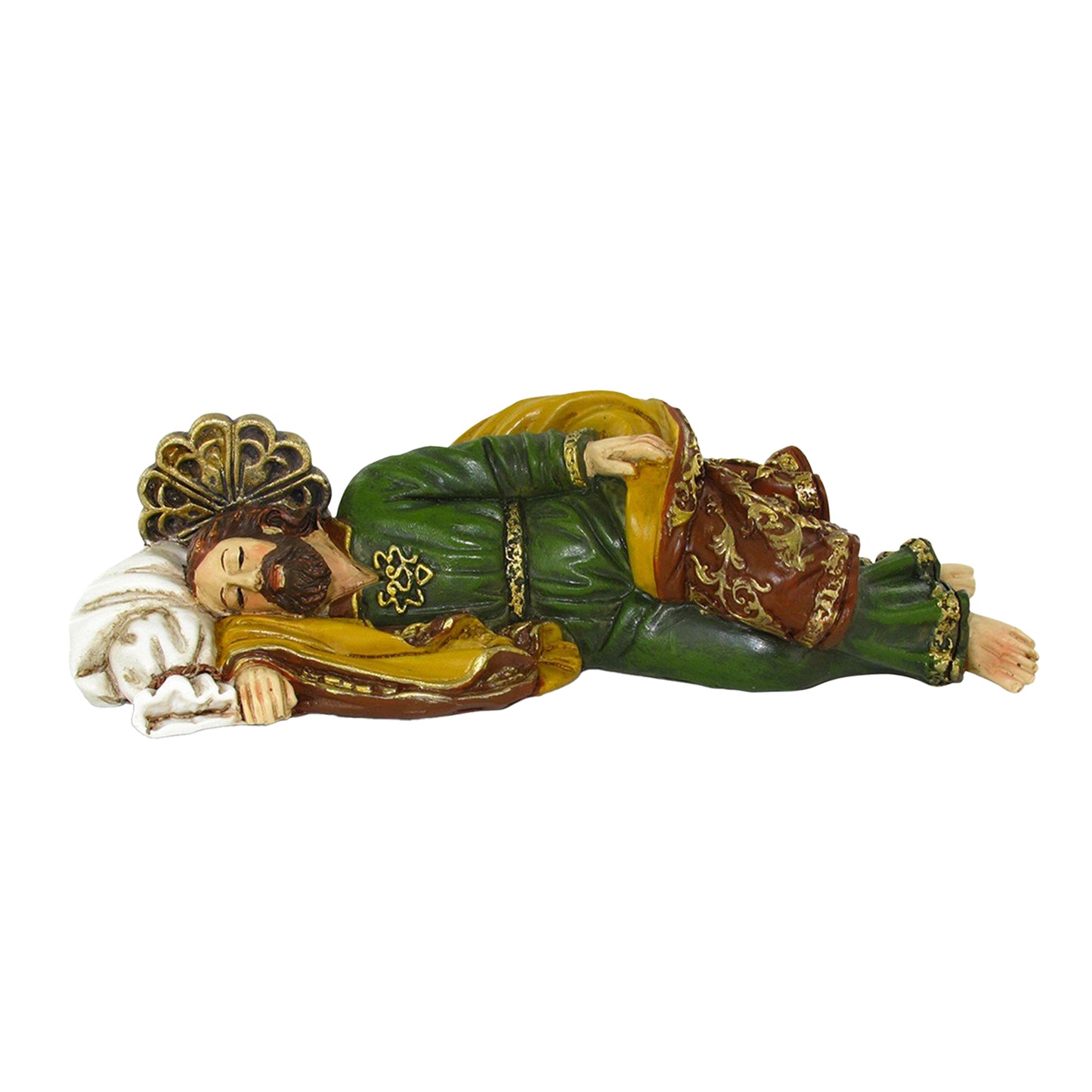 Statua San Giuseppe dormiente in resina, in confezione regalo. Larghezza 12 cm