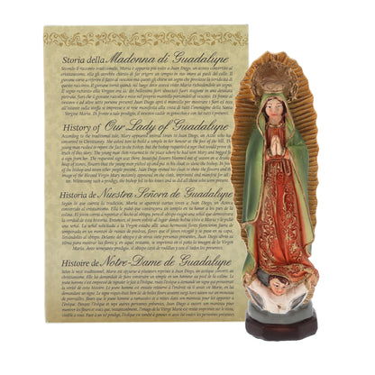 Statua Madonna di Guadalupe in resina, in confezione regalo. Altezza 12 cm