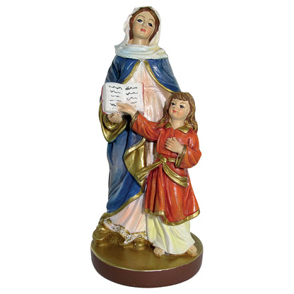 Statua Sant'Anna in resina, in confezione regalo. Altezza 12 cm