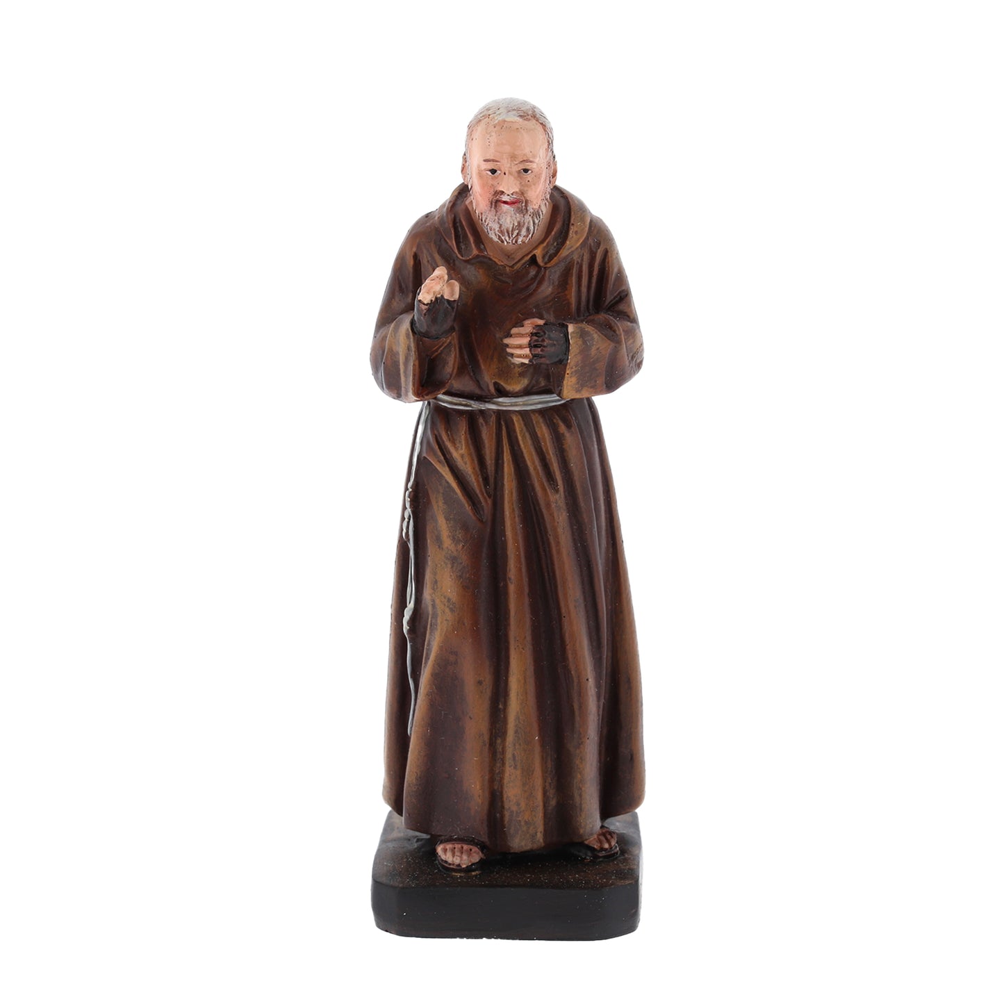Statua San Pio in resina, in confezione regalo. Altezza 12 cm