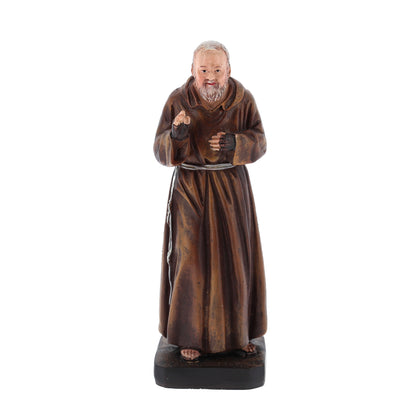 Statua San Pio in resina, in confezione regalo. Altezza 12 cm