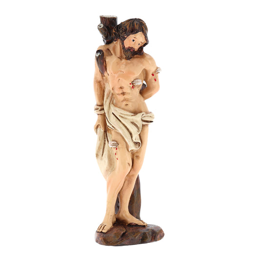 Statua San Sebastiano in resina, in confezione regalo. Altezza 12 cm