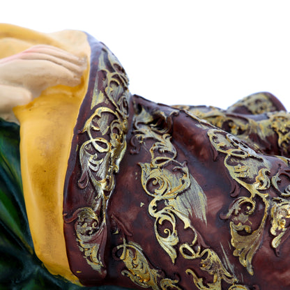 Statua San Giuseppe dormiente, in resina. Larghezza 40 cm