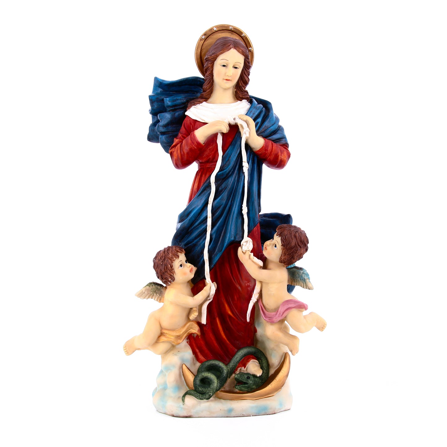 Statua Maria che scioglie i nodi, in resina. Altezza 60 cm