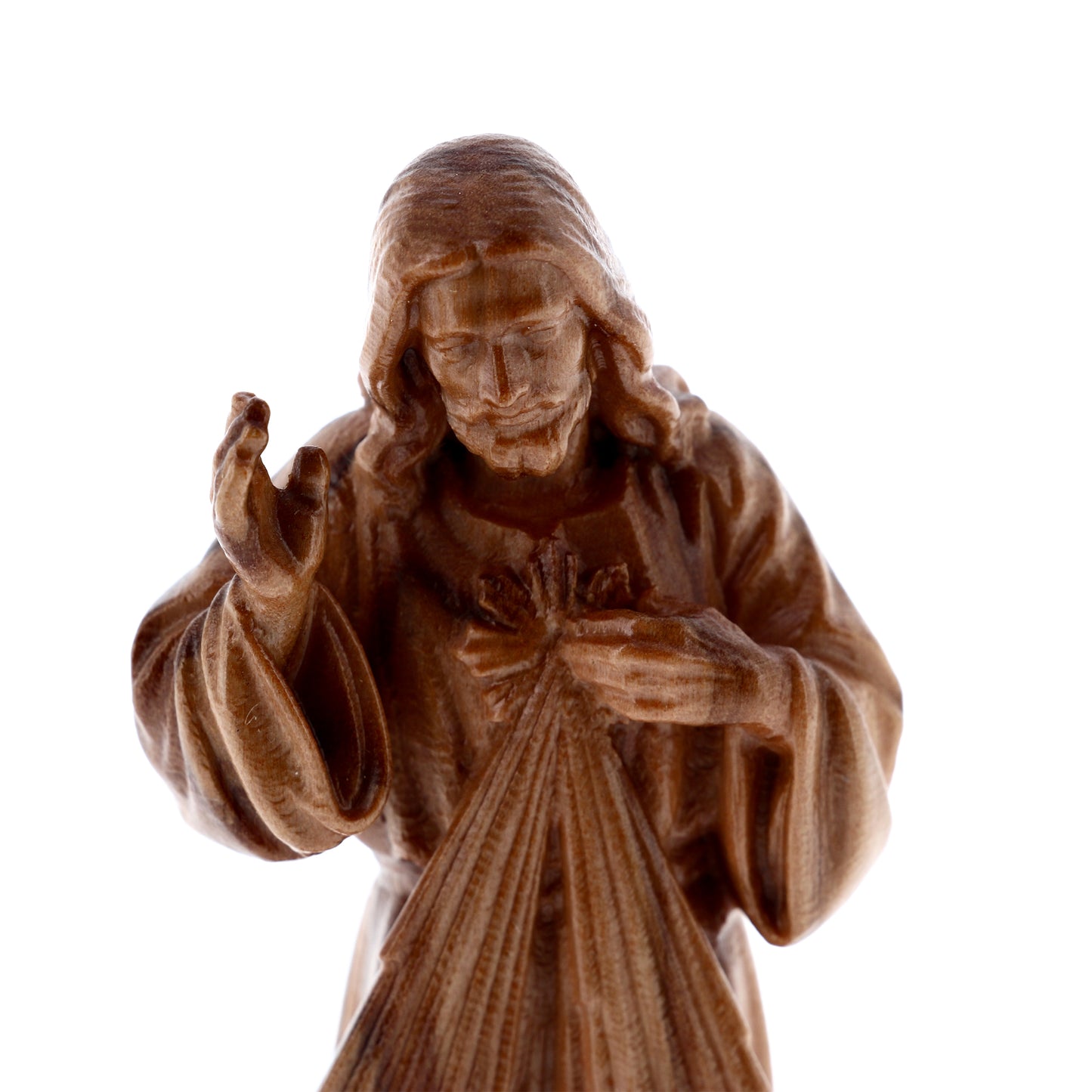 Statua Gesù Misericordioso, in legno d'olivo. Altezza 7,4 cm