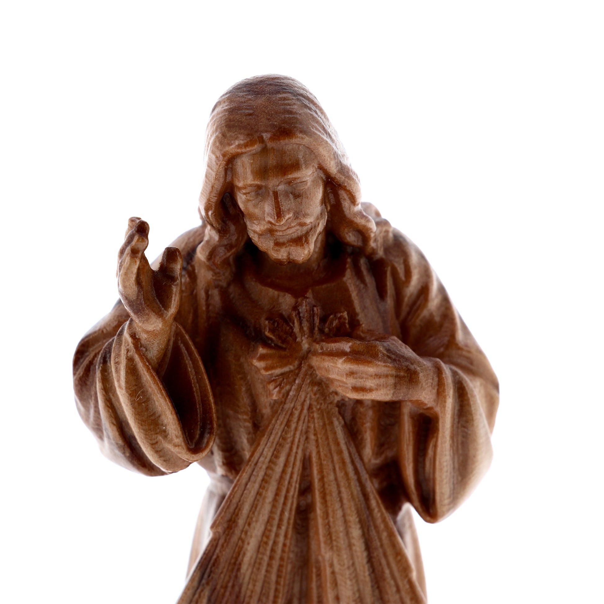 Statua Gesù Misericordioso, in legno d'olivo. Altezza 7,4 cm