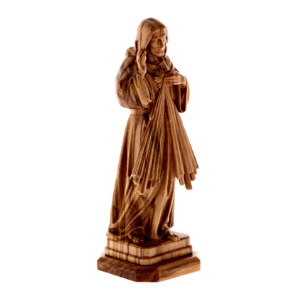 Statua Gesù Misericordioso, in legno d'olivo. Altezza 11 cm