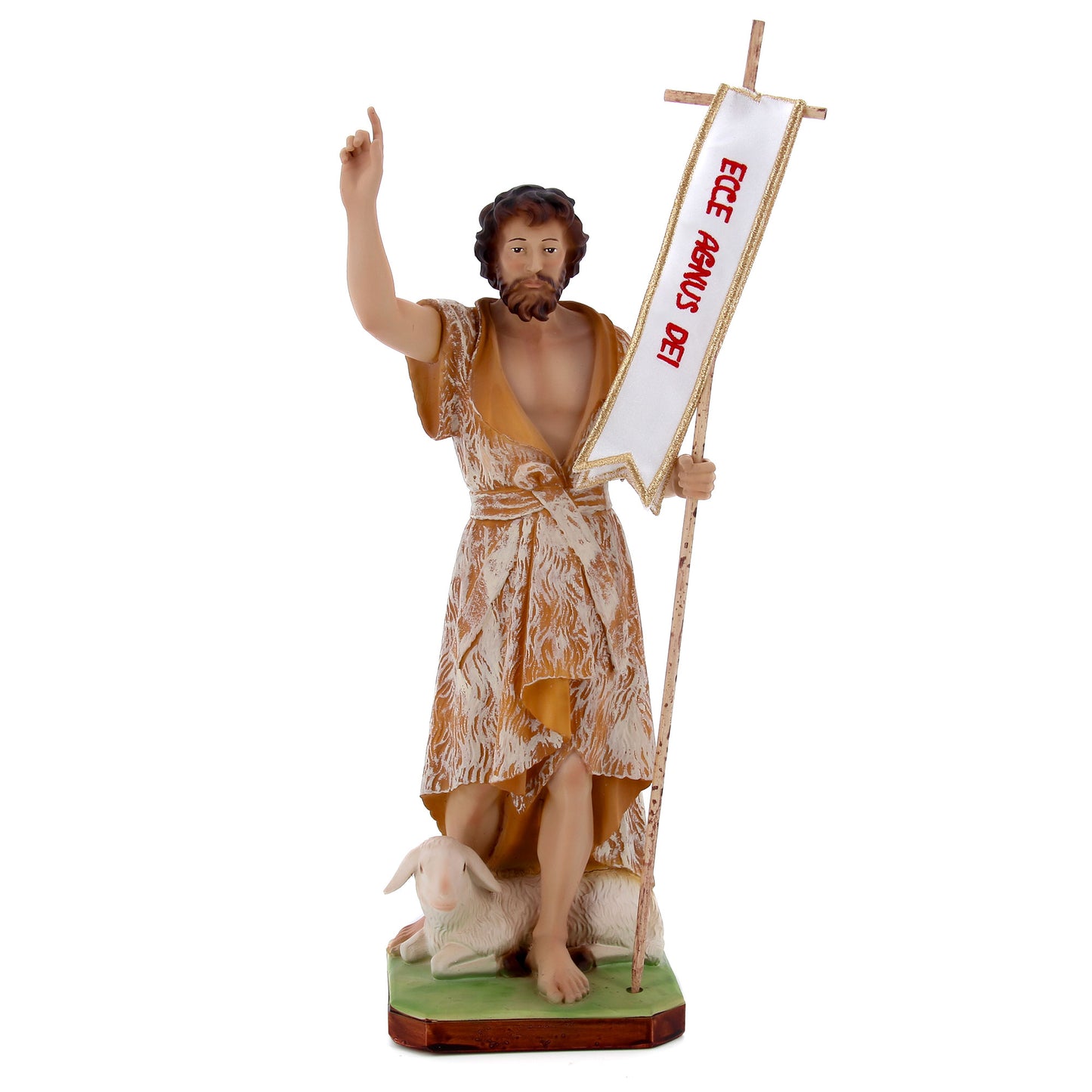 Statua San Giovanni Battista, in resina. Altezza 31 cm