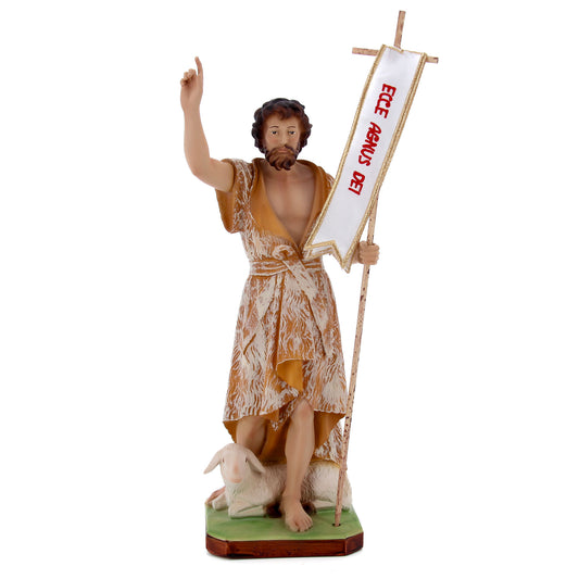 Statua San Giovanni Battista, in resina. Altezza 31 cm