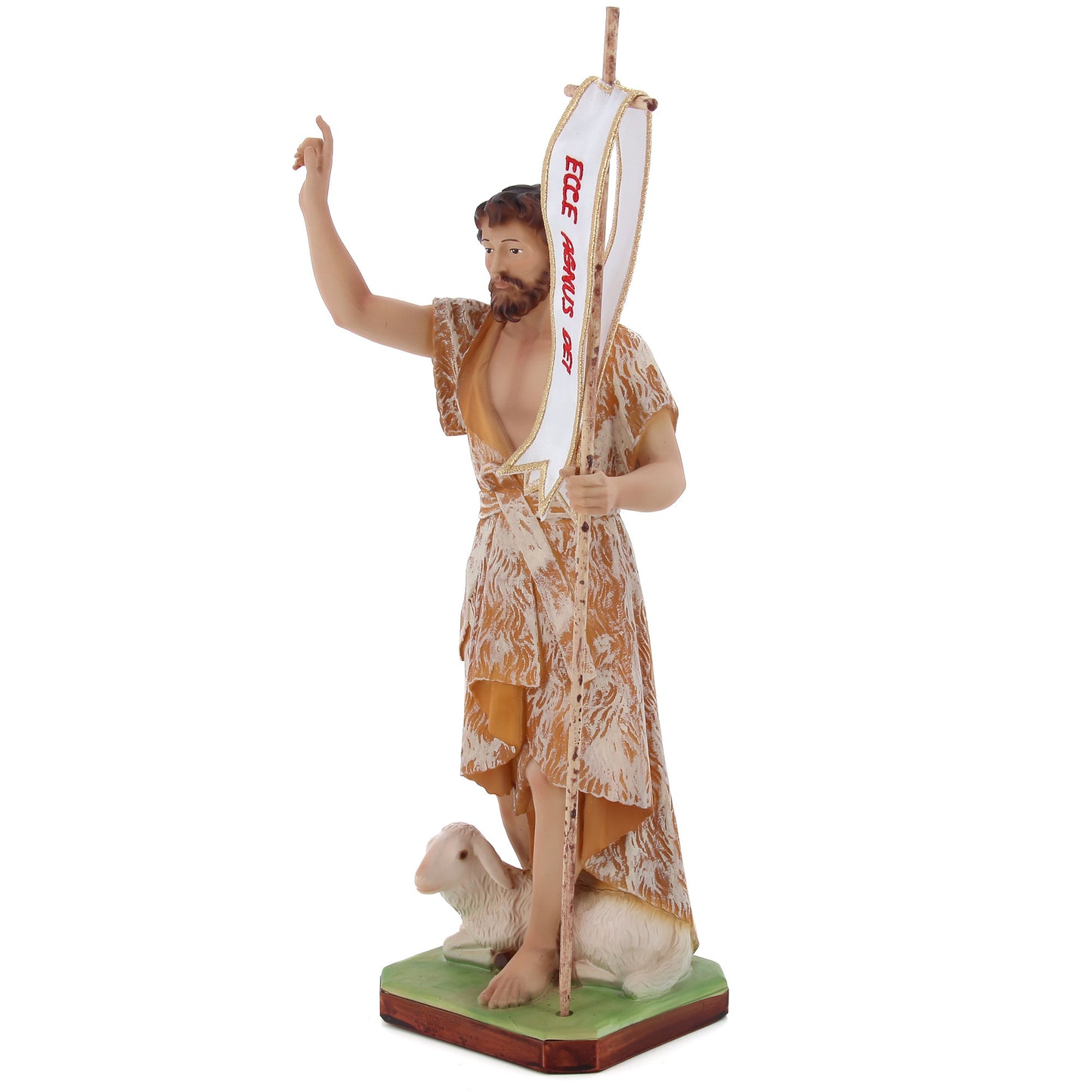 Statua San Giovanni Battista, in resina. Altezza 31 cm