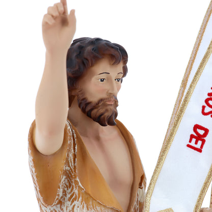 Statua San Giovanni Battista, in resina. Altezza 31 cm