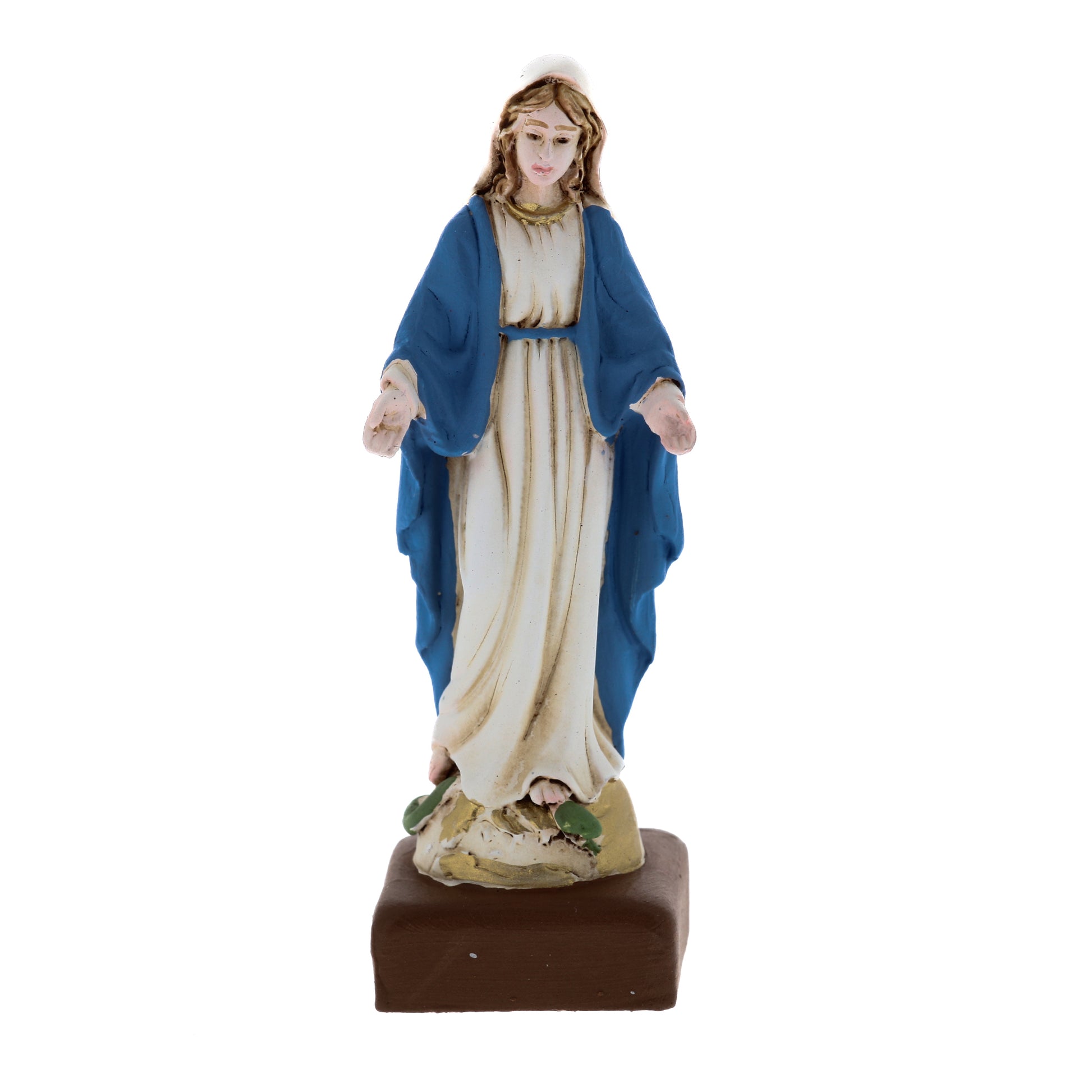 Statua Madonna Immacolata in resina colorata. Altezza 7 cm