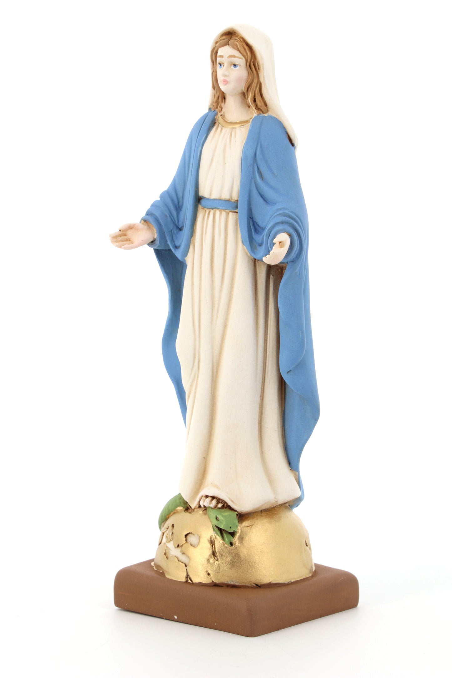 Statua Madonna Immacolata in resina colorata. Altezza 20 cm