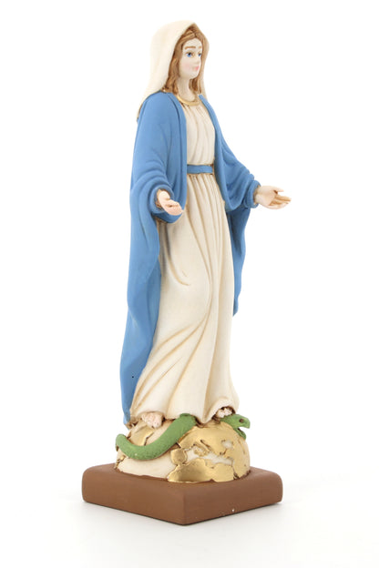 Statua Madonna Immacolata in resina colorata. Altezza 20 cm