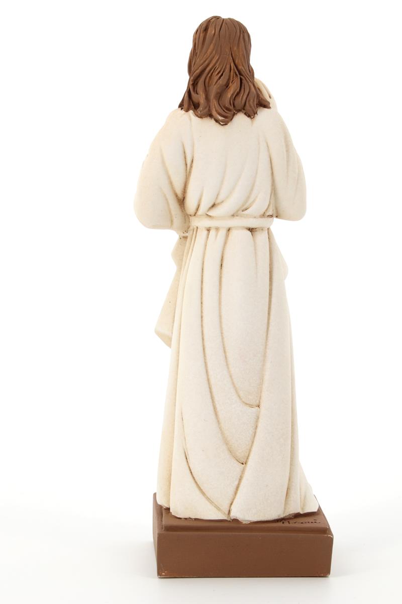Statua Gesù Misericordioso in resina colorata. Altezza 20 cm