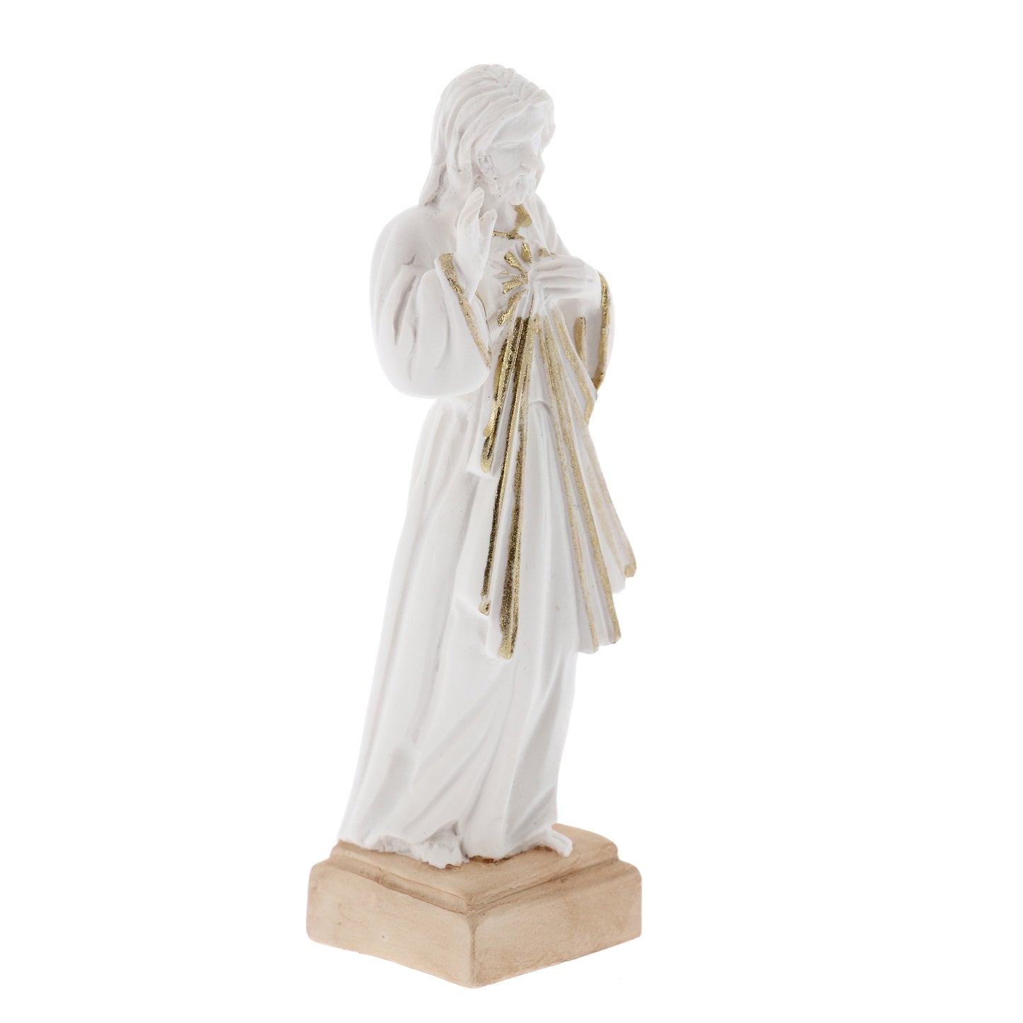 Statua Gesù Misericordioso in resina bianca. Altezza 15 cm
